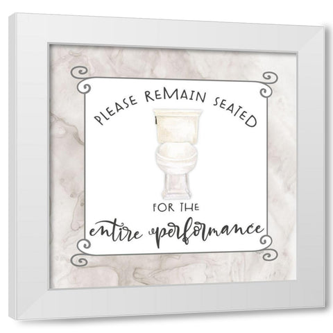 Bath Humor Remain  Seated White Modern Wood Framed Art Print by Reed, Tara