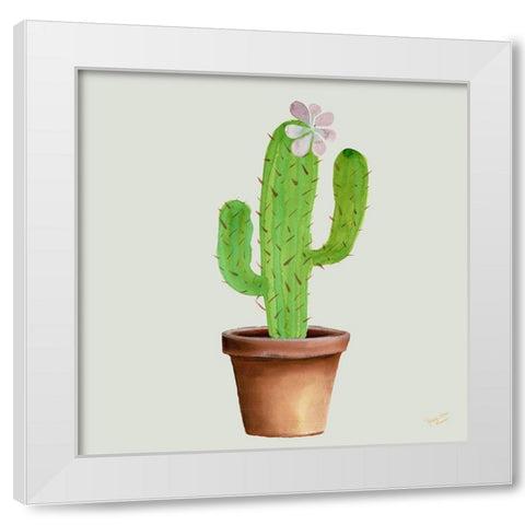 Succulent Symphony I clean White Modern Wood Framed Art Print by Cusson, Marie Elaine