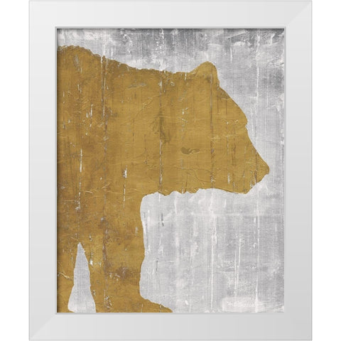Rustic Lodge Animals Bear on Grey White Modern Wood Framed Art Print by Cusson, Marie Elaine