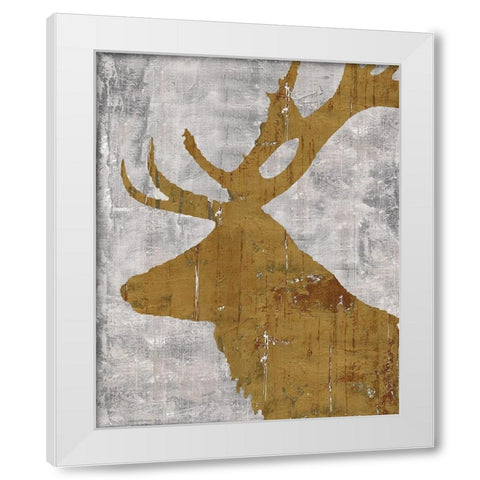 Rustic Lodge Animals Deer on Grey White Modern Wood Framed Art Print by Cusson, Marie Elaine