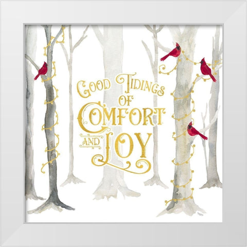 Christmas Forest I-Good Tidings White Modern Wood Framed Art Print by Reed, Tara