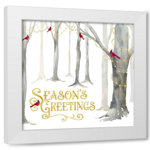 Christmas Forest IV-Seasons Greetings White Modern Wood Framed Art Print by Reed, Tara