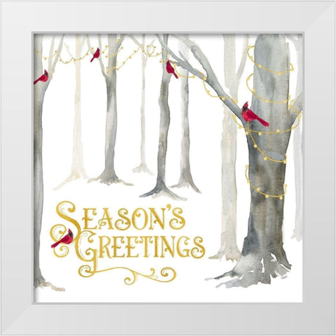Christmas Forest IV-Seasons Greetings White Modern Wood Framed Art Print by Reed, Tara