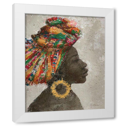 Portrait of a Woman I (gold hoop) White Modern Wood Framed Art Print by Cusson, Marie Elaine
