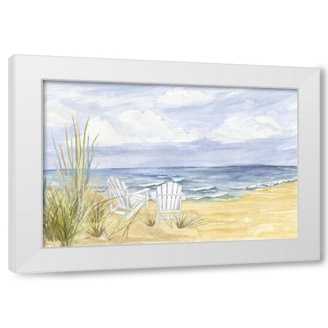 By the Sea Landscape White Modern Wood Framed Art Print by Reed, Tara