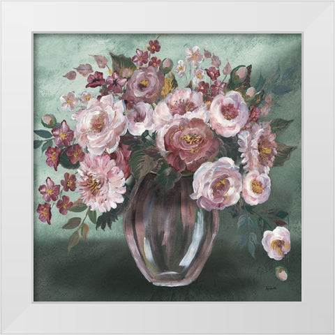 Romantic Moody Florals White Modern Wood Framed Art Print by Tre Sorelle Studios