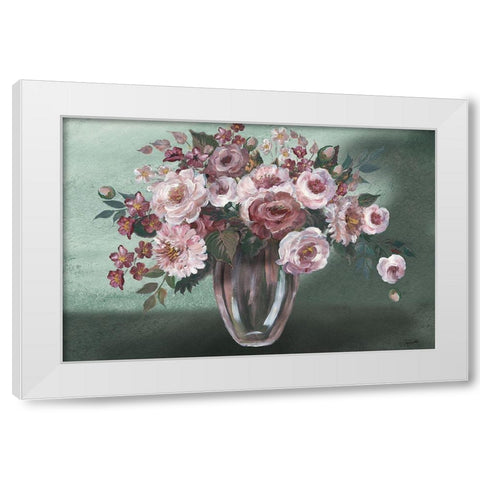 Romantic Moody Florals Landscape White Modern Wood Framed Art Print by Tre Sorelle Studios