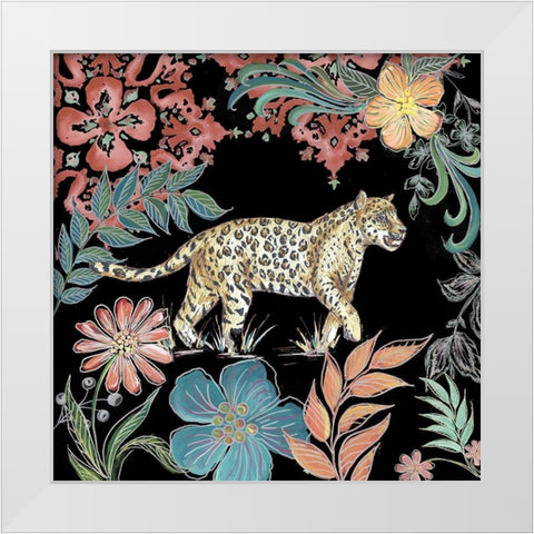 Jungle Exotica Leopard I White Modern Wood Framed Art Print by Tre Sorelle Studios