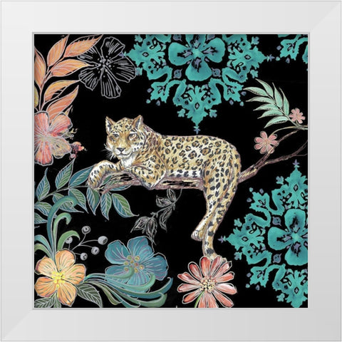 Jungle Exotica Leopard II White Modern Wood Framed Art Print by Tre Sorelle Studios