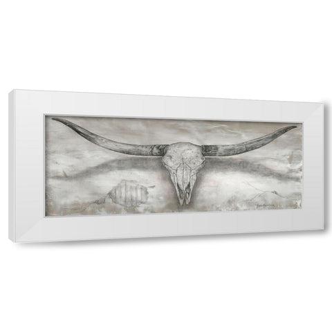 Longhorn II White Modern Wood Framed Art Print by Cusson, Marie Elaine
