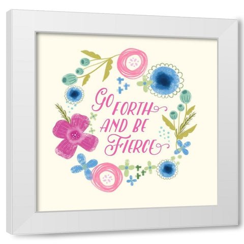 Fierce Girl Pink I White Modern Wood Framed Art Print by Noonday Design