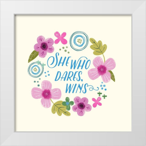 Fierce Girl Pink II White Modern Wood Framed Art Print by Noonday Design