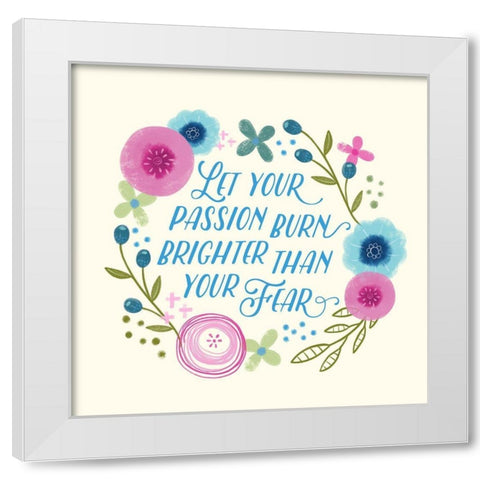 Fierce Girl Pink III White Modern Wood Framed Art Print by Noonday Design