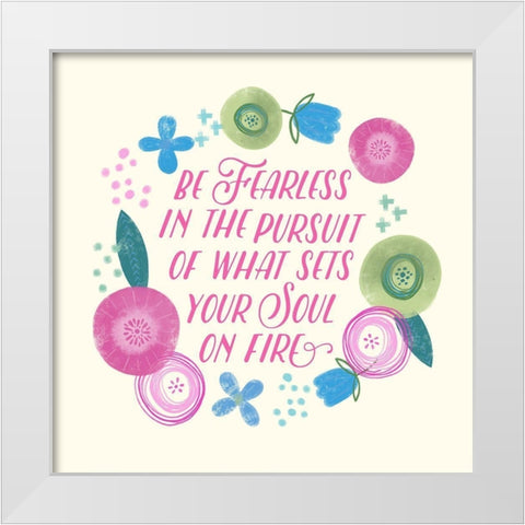 Fierce Girl Pink IV White Modern Wood Framed Art Print by Noonday Design