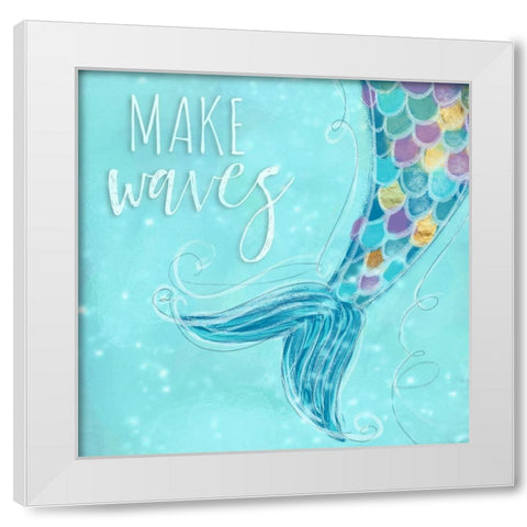 Make Waves I White Modern Wood Framed Art Print by Hartworks