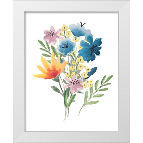 Flower Burst I White Modern Wood Framed Art Print by Hartworks