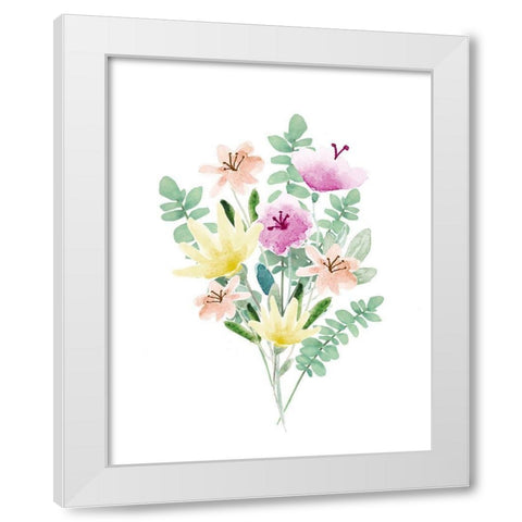 Flower Burst II White Modern Wood Framed Art Print by Hartworks