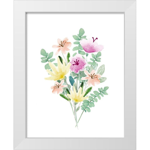 Flower Burst II White Modern Wood Framed Art Print by Hartworks