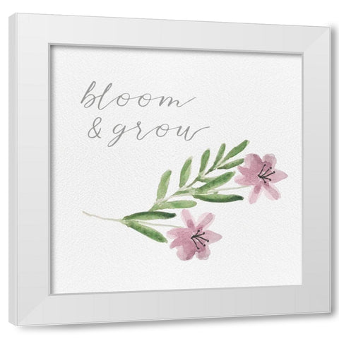 Wildflowers and Sentiment II White Modern Wood Framed Art Print by Hartworks