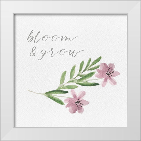 Wildflowers and Sentiment II White Modern Wood Framed Art Print by Hartworks