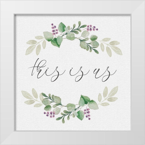 Botanical Wreath This is Us White Modern Wood Framed Art Print by Hartworks