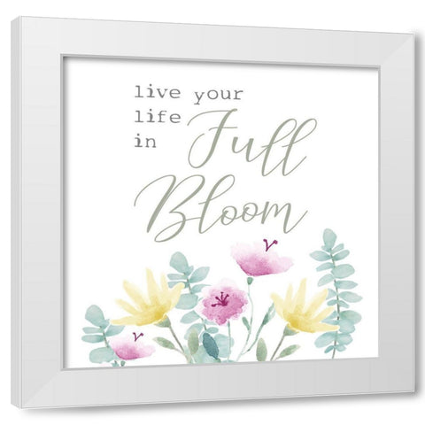Full Bloom I White Modern Wood Framed Art Print by Hartworks