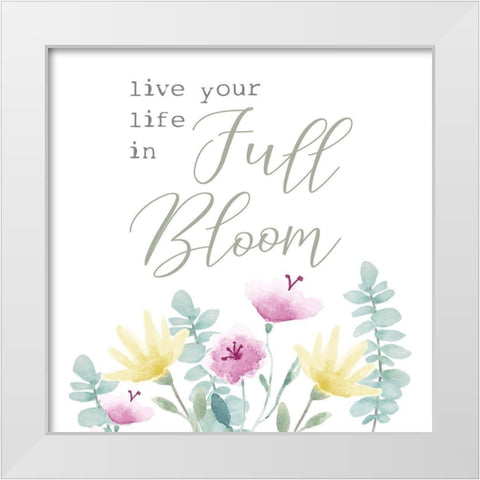 Full Bloom I White Modern Wood Framed Art Print by Hartworks