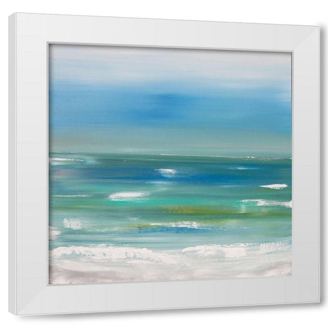 Ocean vertical landscape White Modern Wood Framed Art Print by Chapman, Marcy