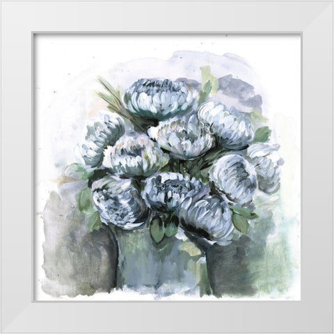 Potted Chrysanthemums White Modern Wood Framed Art Print by Chapman, Marcy