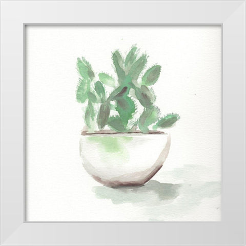 Watercolor Cactus Still Life III White Modern Wood Framed Art Print by Chapman, Marcy