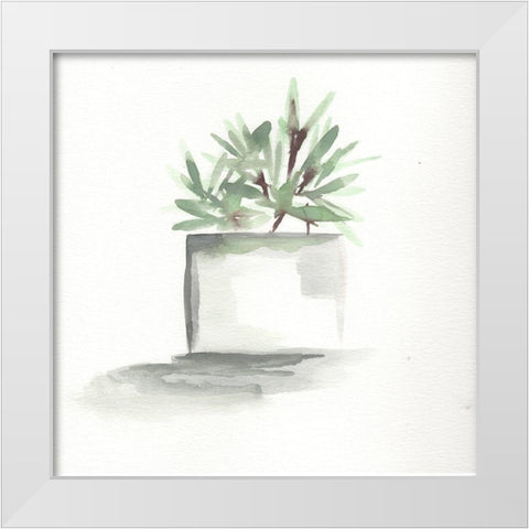 Watercolor Cactus Still Life IV White Modern Wood Framed Art Print by Chapman, Marcy