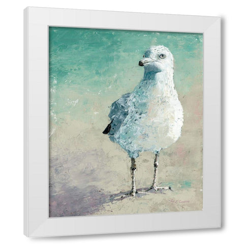 Beach Bird II White Modern Wood Framed Art Print by Cusson, Marie Elaine