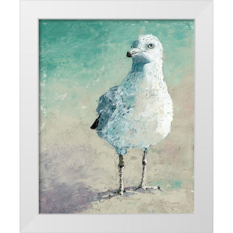 Beach Bird II White Modern Wood Framed Art Print by Cusson, Marie Elaine