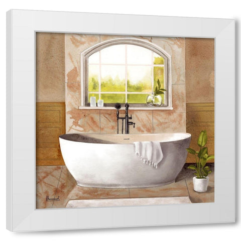 Marble Bath I White Modern Wood Framed Art Print by Bannarot