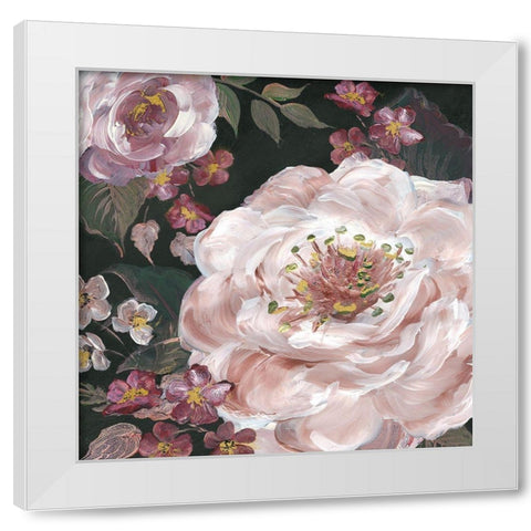 Romantic Moody Florals on Black III White Modern Wood Framed Art Print by Tre Sorelle Studios