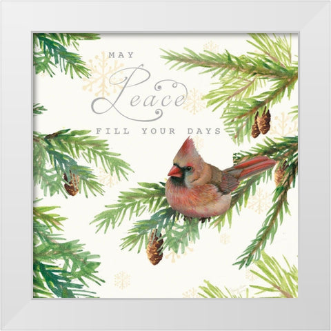 Christmas Blessings II White Modern Wood Framed Art Print by Cusson, Marie Elaine