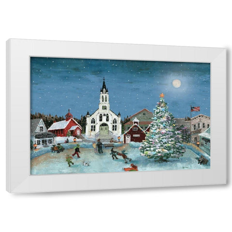 Christmas Scene-Moon White Modern Wood Framed Art Print by Cusson, Marie Elaine