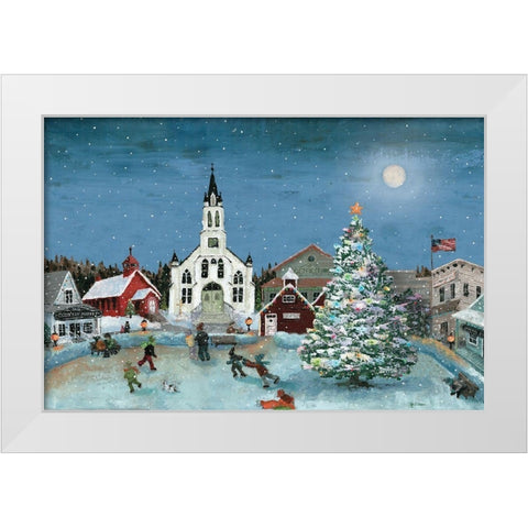 Christmas Scene-Moon White Modern Wood Framed Art Print by Cusson, Marie Elaine