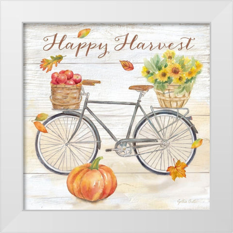Happy Harvest II-Bike White Modern Wood Framed Art Print by Coulter, Cynthia