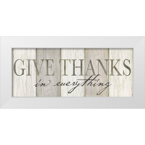 Give Thanks Neutral panel White Modern Wood Framed Art Print by Coulter, Cynthia