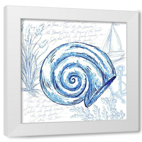 Coastal Sketchbook-Nautilus  White Modern Wood Framed Art Print by Tre Sorelle Studios