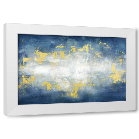 Sunrise Abstract Blue Landscape White Modern Wood Framed Art Print by Tre Sorelle Studios