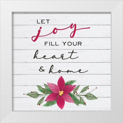 Cozy Christmas II-Poinsettia White Modern Wood Framed Art Print by Hartworks
