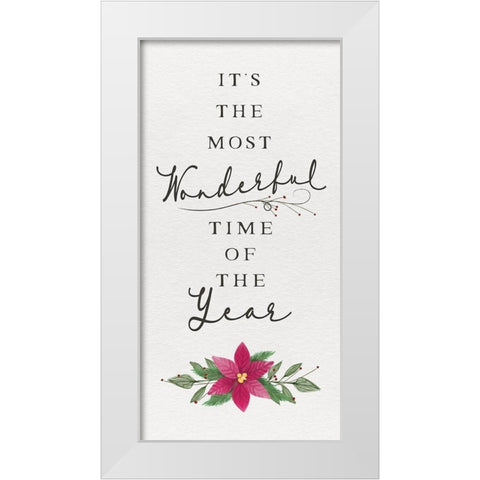 Cozy Christmas Panel II White Modern Wood Framed Art Print by Hartworks