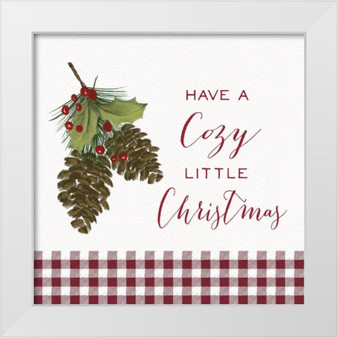 Cozy Christmas Gingham I White Modern Wood Framed Art Print by Hartworks