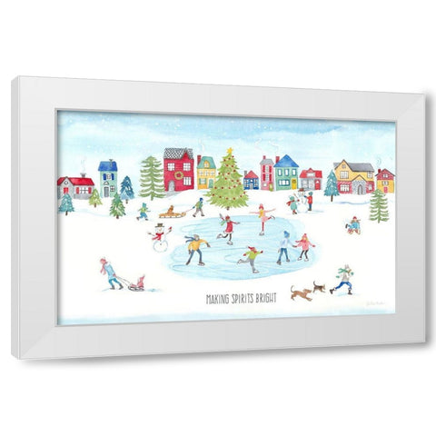 Vintage Holiday Cheer landscape White Modern Wood Framed Art Print by Coulter, Cynthia