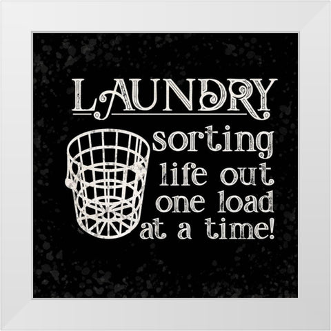 Laundry Room Humor black VII-Sorting Life White Modern Wood Framed Art Print by Reed, Tara