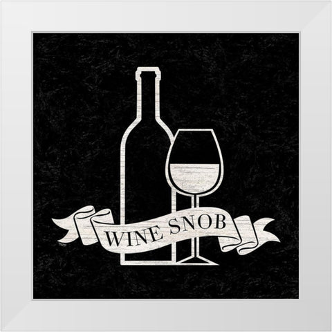 Wine Humor black V-Wine Snob White Modern Wood Framed Art Print by Reed, Tara
