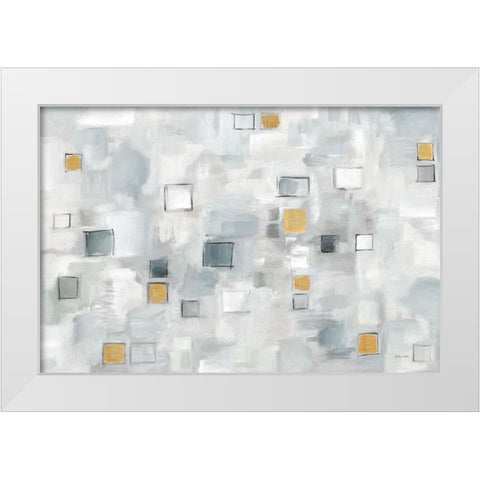 Grid Ensemble Neutral with Gold landscape White Modern Wood Framed Art Print by Coulter, Cynthia