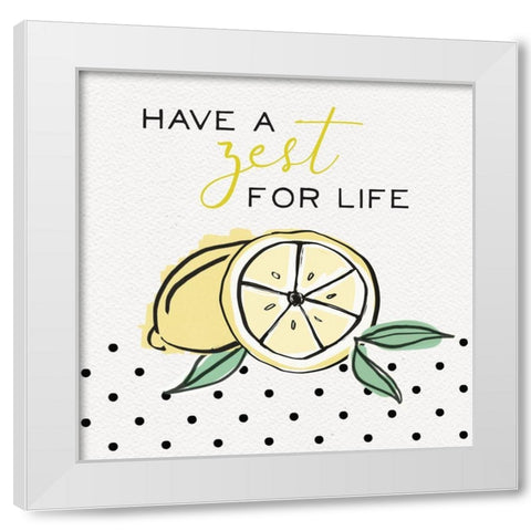 Lemon Zest I White Modern Wood Framed Art Print by Hartworks
